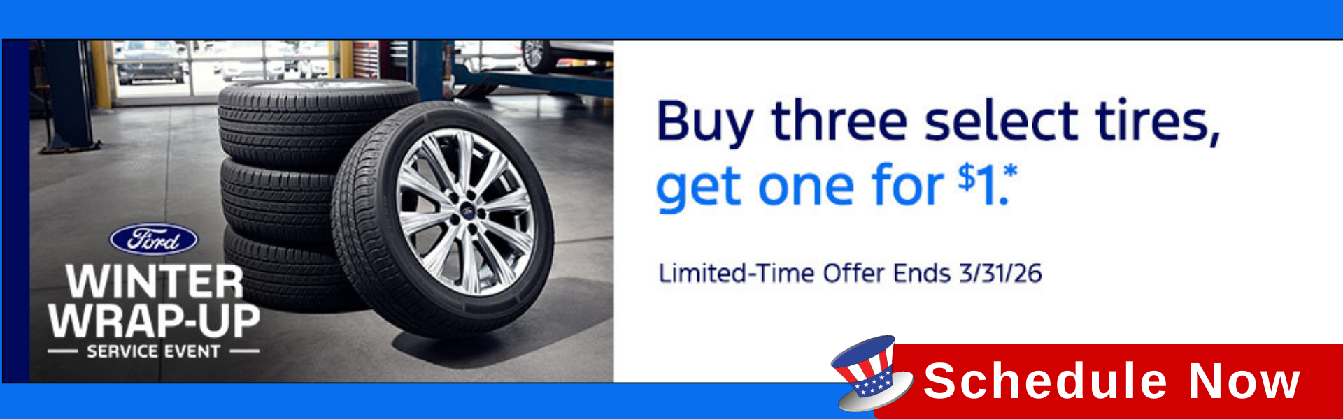 Buy 3 Tires Get one for $1