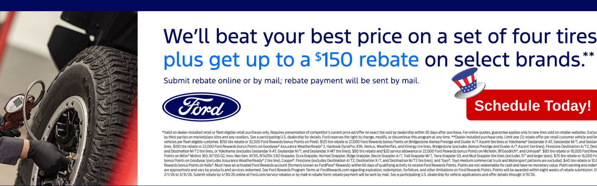 Service Deals - Tires - Schicker Ford of Union