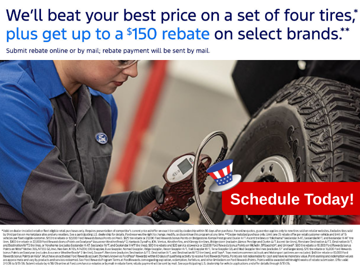 Service Deals - Tires - Schicker Ford of Union